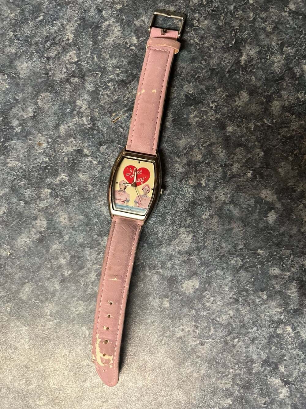 I Love Lucy Chocolate Factory Vintage Pink Leather Watch
